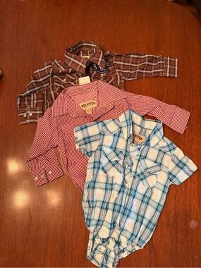 Baby Boys' Blue Plaid One-Piece Bodysuit